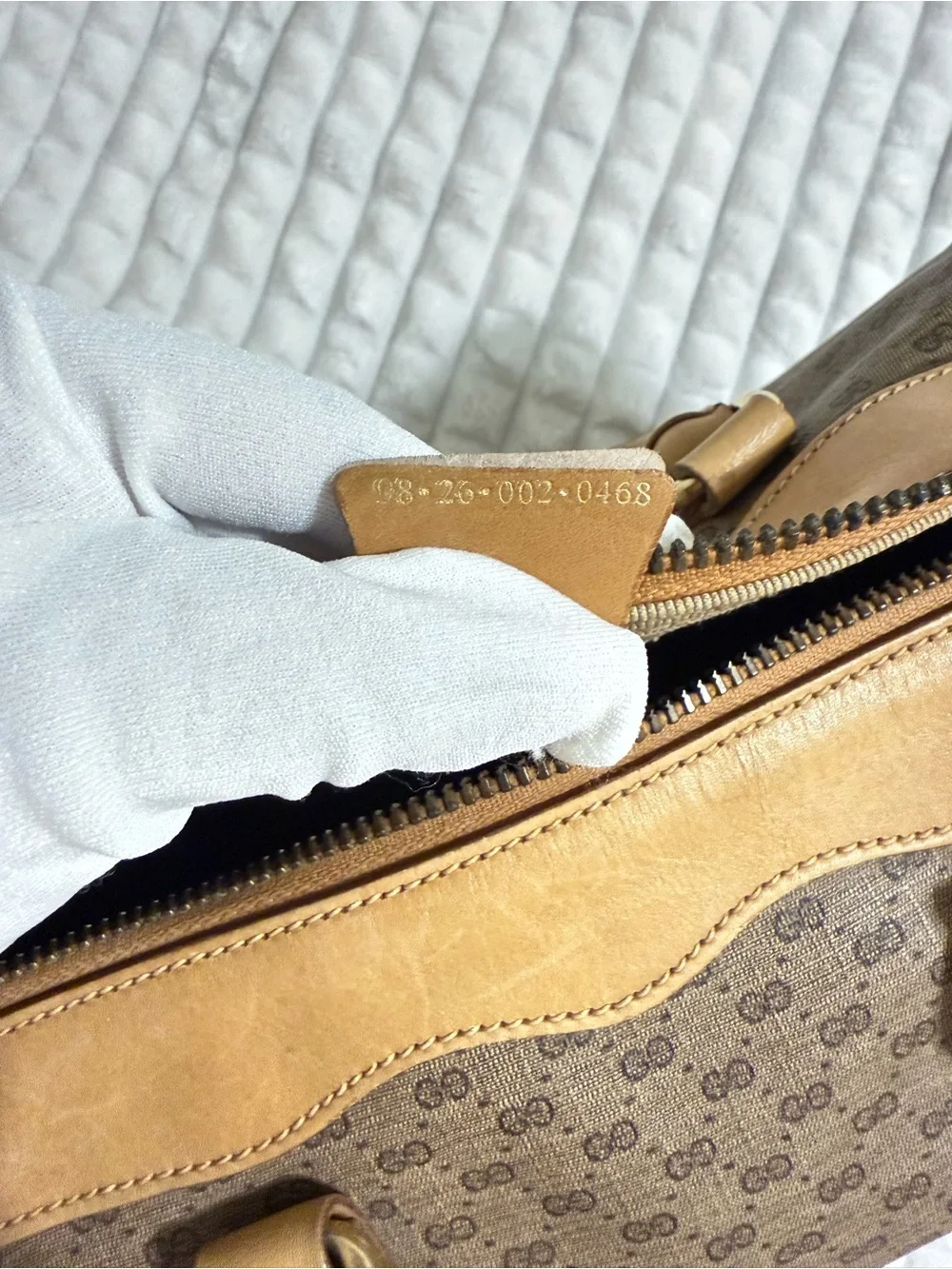Gucci Brown Monogram Travel Duffle with Tan Trim